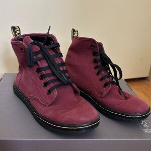 Dr. Martens Cherry Red High Top Canvas Shoe - Size 6